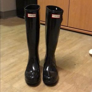 Women's Original Tall Gloss Rain Boots: Black